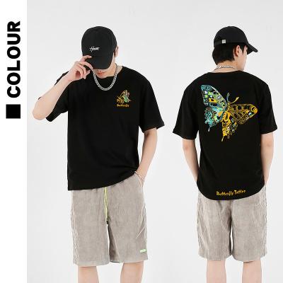 China Vintage Luxury T-shirt Anti-Wrinkle Mens Oversized Mens Round Neck Graphic Tees Embroidered Tees For Men for sale