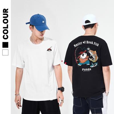 China Anti-Wrinkle Fashion T-shirt Man Hip Hop Cartoon Oversized T-shirt For Men Cotton Embroidered Graphic Tees For Men for sale