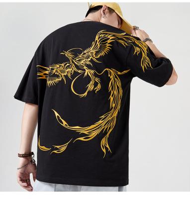 China Anti-Wrinkle Oversized Simple T-Shirt For Men Stylish 100% Cotton Plain Embroidered Graphic Tees Street Wear Mens Tees for sale