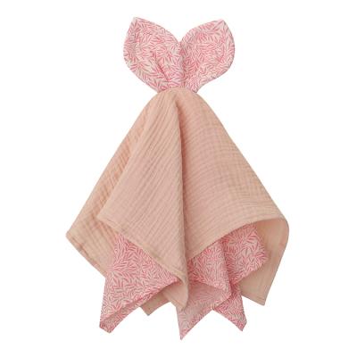 China BPA Free Muslin Rabbit Ears Baby Blanket Baby Soft 100% Cotton Comforter for sale