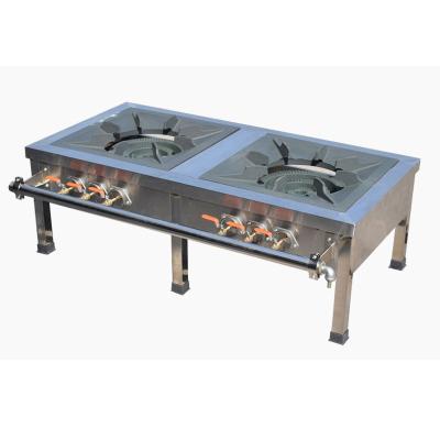 China Energy Saving Stainless Steel Foot Soup Cooking Stove Outdoor Commercial Outdoor Short Stove Double Burners for sale