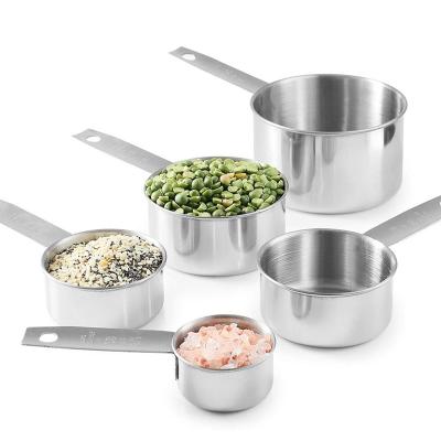 China Hot Selling 5 Pieces Stainless Steel Viable Coffee Measuring Scoop Cup Set Pieces For Accurate Dry And Liquid Measuring for sale