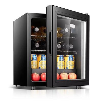 China Straight Bar Mini Fridge Cooler Single-Temperature Beverage Fridge Worktop Worktop with Glass Door for Soda Beer Wine for sale