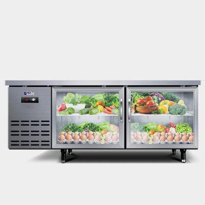 China Commercial Single-temperature Single-temperature Kitchen Refrigeration Equipment Workbench Freezer Worktable With Refrigerator for sale