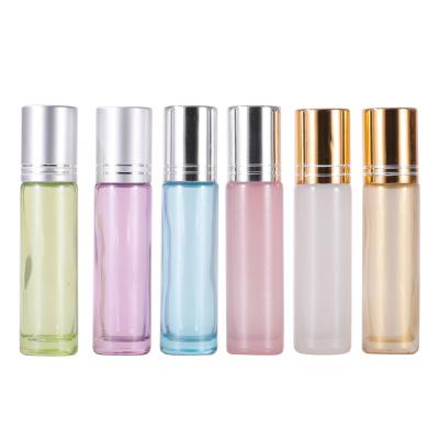 China Factory Direct Sales Personal Care Travel Glass Pearl Perfume Color 10ml Rollball Cosmetic Bottle for sale