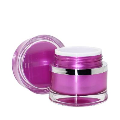 China Cosmetic Cheap Luxury Products Round Purple Glass Face Cream Skincare Cosmetic Jar for sale