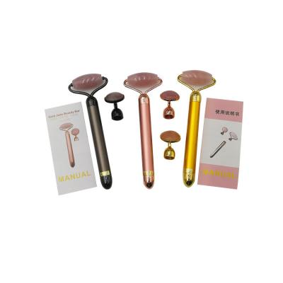 China Wholesale hot sale high quality facial massager special offer beauty set mounted gold jade roller facial massager for sale