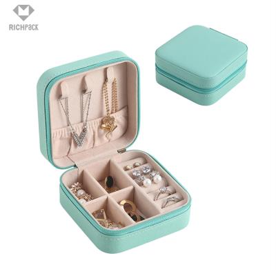 China Leather Organizer Storage Ring Box Jewelry Travel Case Jewelry Storage Hot Selling Jewelry Box for sale