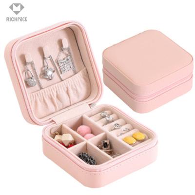 China Hot Sale Jewelry Storage Portable Jewelry Storage Case PU Leather Small Travel Jewelry Boxes for sale