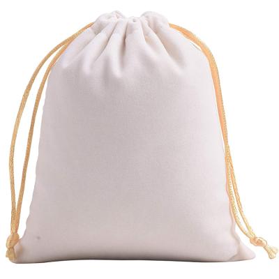 China Gift Packing Richpack Gift Jewelry Velvet Large White Precious Pouch Bag for sale