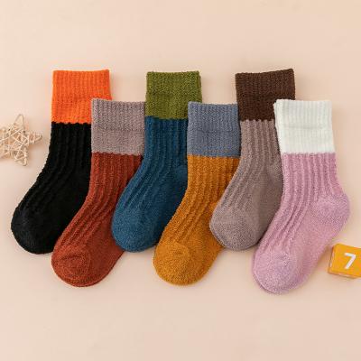 China Cozy Antibacterial Factory Knit Fleece Crew Christmas Fuzzy Children Socks for sale