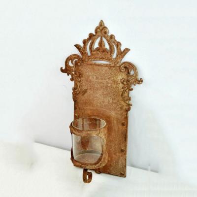 China Wholesale Home Decoration Wedding Antique Rust Finished Wedding Wall Sconce for sale