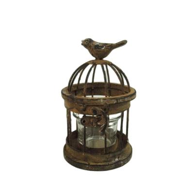 China 2021 Home Decoration Mini Beautiful Bird Cage Halloween Candle Holder for sale