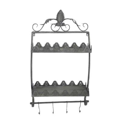 China Sustainable Metal Decoration Wire Wall Rack Holder Metal Shelf With Hook for sale