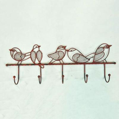 China Bird Decor Metal Coat Wall Stocked Hook And Hanger for sale