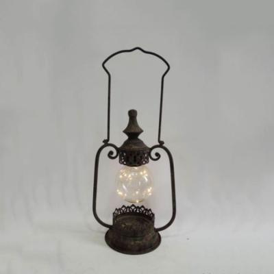 China Home Decoration Rust Finish Metal Black Hurricane Led Candle Lantern for sale