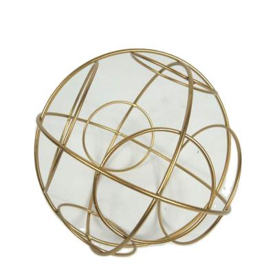 China Gold Color Large Garden Decoration Steel Ball 15*15*15CM for sale