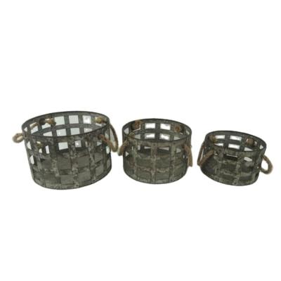 China Stocked Storage Basket Metal Galvanized Shelf Decoration for sale