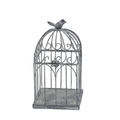 China Large Breathable Shabby Chic Retro Style Metal Bird Cage for sale