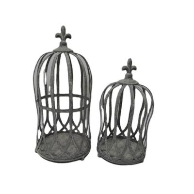 China Rusty Retro Style Small Wire Decorative Breathable Decorative Bird Cage for sale