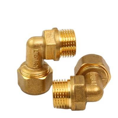 China Gas / Air Male Elbow PEX Pipe Brass Fittings Double Main Thread Connect L1216*1/2M for sale