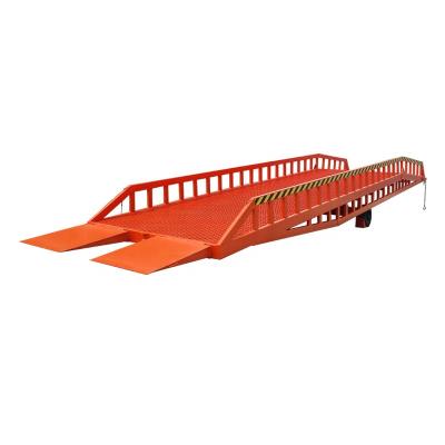 China Construction material stores 12T warehouse truck forklift mobile container loading dock hydraulic heavy duty ramps for sale