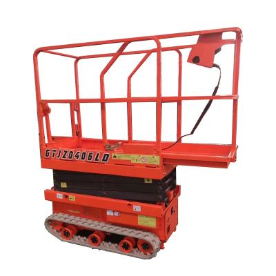 China High Quality Construction Material Stores 200kg 4m Mini Crawler Scissor Lift For Homes Lift Table for sale