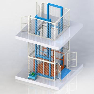 China Building material shops double guide rail indoor cargo hydraulic and outdoor vertical lifting platform for warehouse for sale