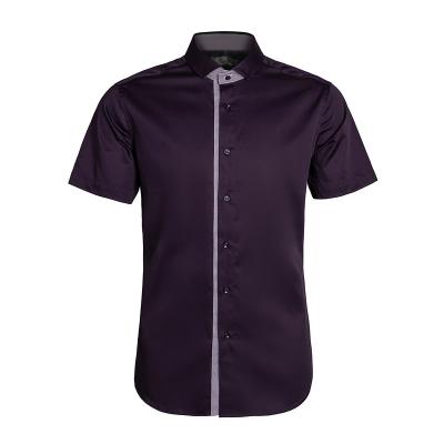 China Anti-pilling 74% polyester short sleeve shirts  casual fashion shirts Inventory wholesale for men for sale