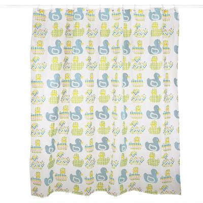 China Viable Animal Kids Yellow Duck Design PEVA Shower Curtain Set Of 13 for sale