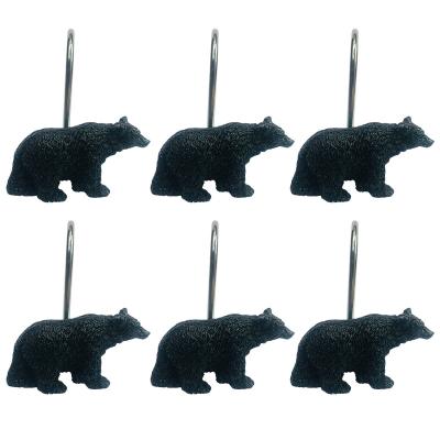 China Sustainable Twofishes Amazon Black Bear Shower Curtain Hooks Set Of 12 for sale