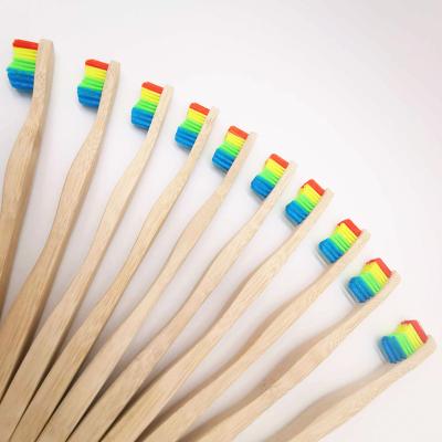 China Eco Friendly Rainbow Braces Bamboo Toothbrush With Bamboo Toothbrush Case Bulk for sale