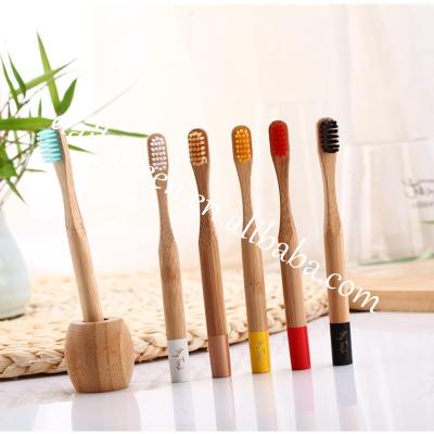 China Eco Friendly Eco Friendly Kids Bamboo Toothbrush With Stand Holder For Bathroom for sale