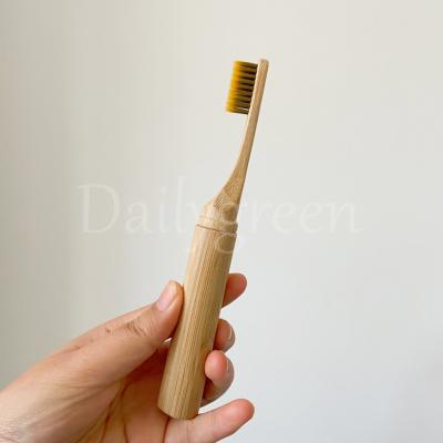 China Eco Friendly Medium Bristle Bamboo Toothbrushes Bulk For Adult With Engraved Logo for sale