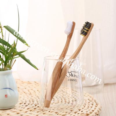 China Eco-friendly hardworking stiffen bamboo toothbrush for adult wholesale with engraved logo for sale