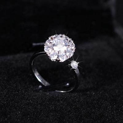 China Alloy Snowflake Windmill Can Be AAA+CZ Diamond Fashion Multi Rotated Style Brilliant Ring For Women JY133 for sale