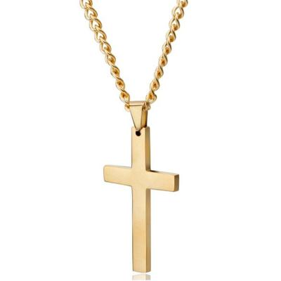 China Wholesale Custom Plating Religion Fashion Gold Cross Stainless Steel Pendant Necklace Christian Jewelry for sale