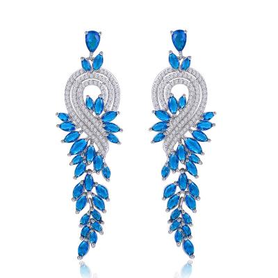 China Saling Design Cute Creative Hot Soft Candy Color Luxury Phoenix Shaped Zircon Tassel Dangle Earrings For Women Girls for sale