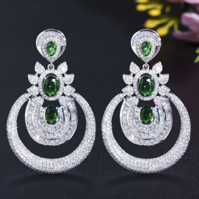 China Fashion Two Tone Color Water Drop Big Zircon Stone Sterling Silver Stud Earrings For Women Fashion Earrings Jewelry Gift 2020 Earrings for sale