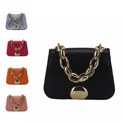 China 2021 PORTABLE tie-dye color metal buckle small messenger bag female handbag chain mini female handbag for sale