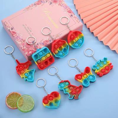 China Unisex Educational Autism Relief Anxiety Stress Toys Pack Simple Silicone Noises Push Bubble Toy Set Mini Sensory Rubber Key Chain for sale