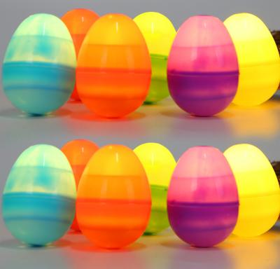 China Amazon Popular Hot Sale 12 Pcs Surprise Plastic Egg Basket Fillers Supplies Easter Festival Party Decoration Multiple Colors for sale