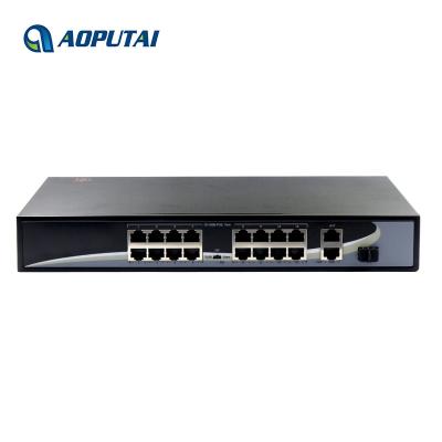 China CCTV Camera 16 Port 1000M RJ45 POE 300W 802.3 On AF 2 Gigabit Ethernet Uplink Port 1 SFP Port Poe Switch For IP Camera for sale