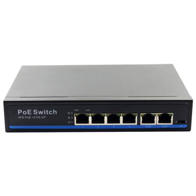 China CCTV camera 100M 4 poe port 2 port Ethernet uplink poe switch for sale