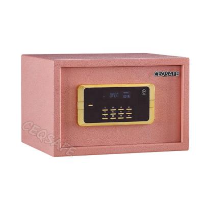 China Mini Metal Locking Storage Key Safe Portable Lock Cash Safe Box Hotel Bedroom Hotel Cash Box for sale