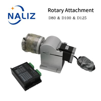 China Rotary Engraving Machinery Repair Shops NALIZ D.80 100 D125mm Attachment With Chucks For Fiber Laser Marking Machine for sale