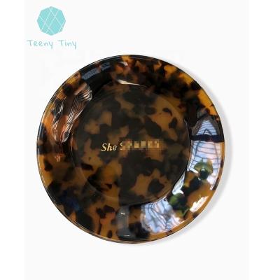 China Home Decor Teenytiny Dusty Brown Round Personalized Ring Dish Classic Tray with Initials or Inspirational Words for sale