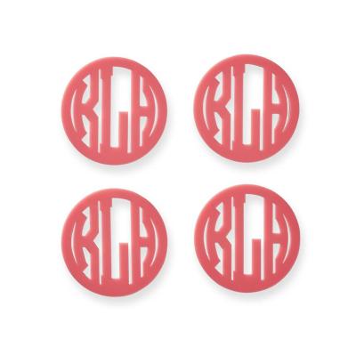 China Novelty Teenytiny Hot Pink Personalized Acrylic Monogram Coaster for sale