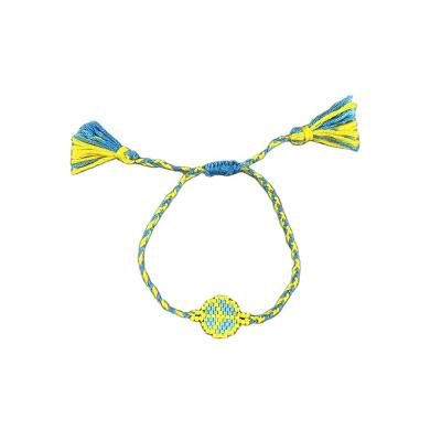 China Handmade Teenytiny BOHEMIA Bulk Order Ukraine Blue Yellow Peace Bracelet for sale