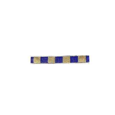 China Teenytiny high quality large royal blue hair clip hair clip seed bead plaid Japanese hair accessories and gold rectangle glass bead hair accessories for sale